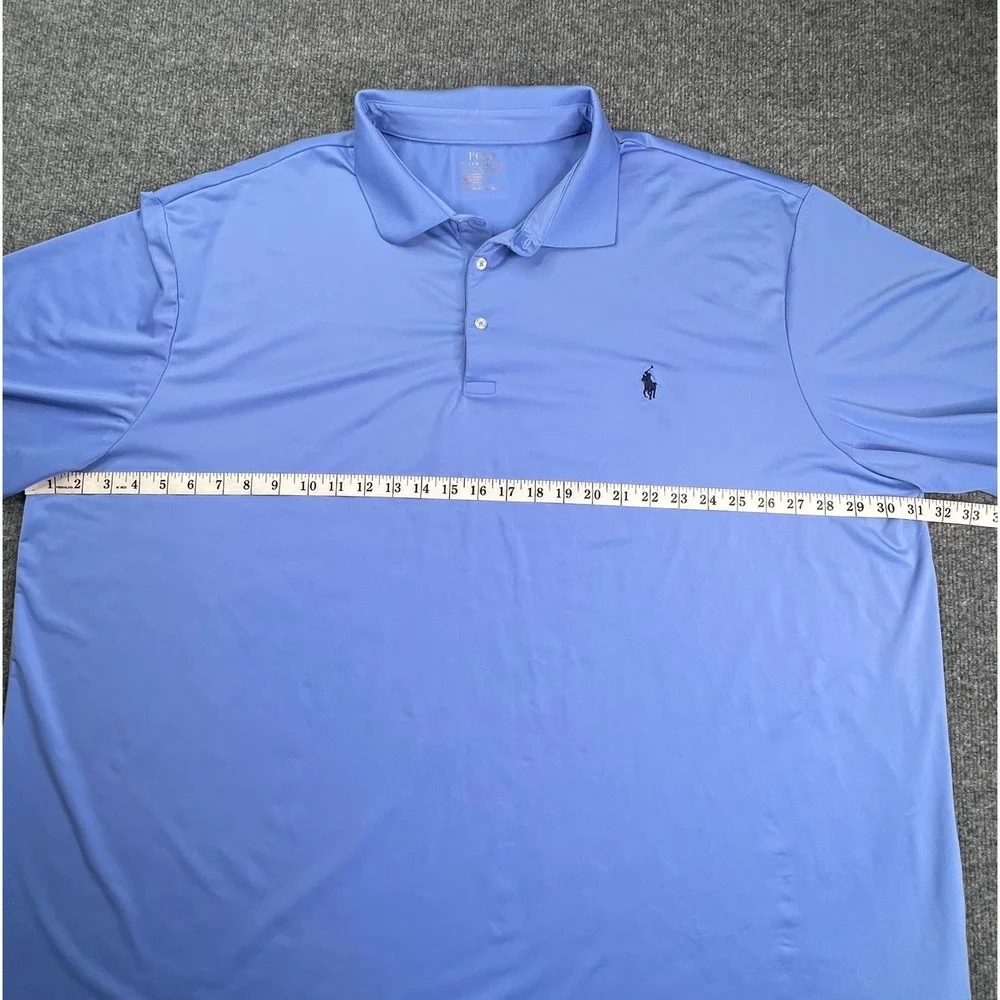 Polo Ralph Lauren Polo Mens 4XLT Blue Performance Short Sleeve Pony Logo Shirt